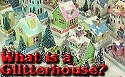 Click to learn about the hobbies of collecting and building vintage-style cardboard Christmas houses.
