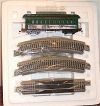 Usually the second shipment includes several pieces of track. Other shipments include the power supply and additional accessories. Click for bigger photo.